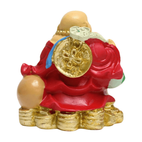 Wonderland (Set of 2) resin miniature laughing buddha with money pot