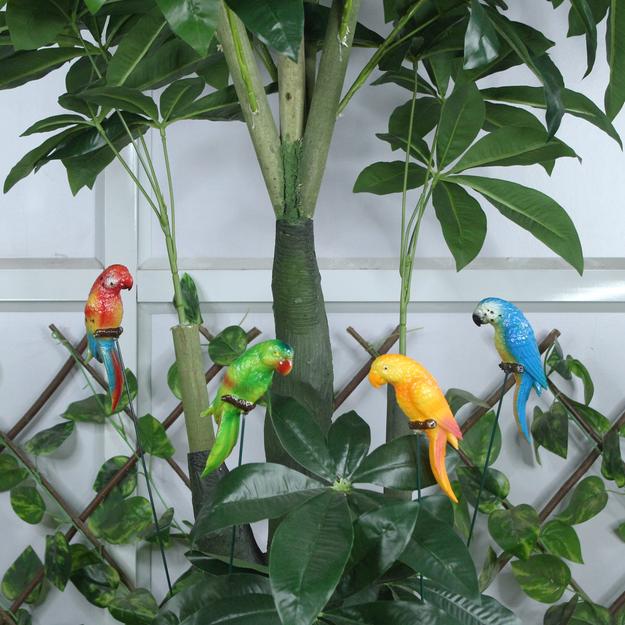 (Set of 4) Parrots Stake/Stick for Garden Decoration