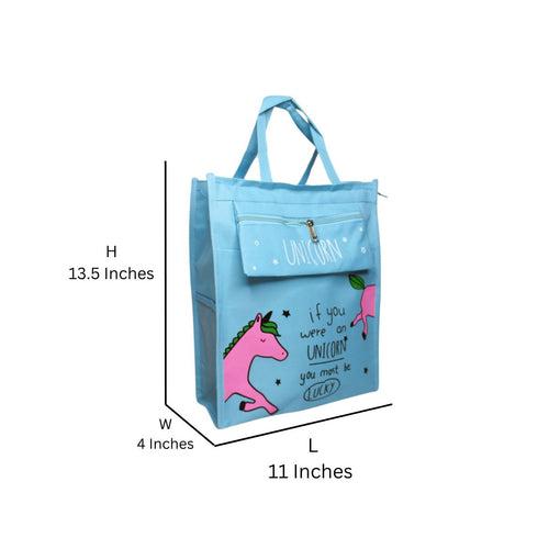 Wonderland Student multi-functional kids portable tution tote bag (Sky Blue)