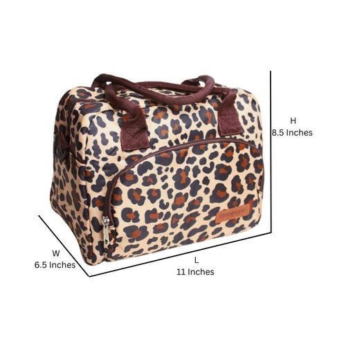 Wonderland Thermal insulated reusable tote lunch bag, leopard print