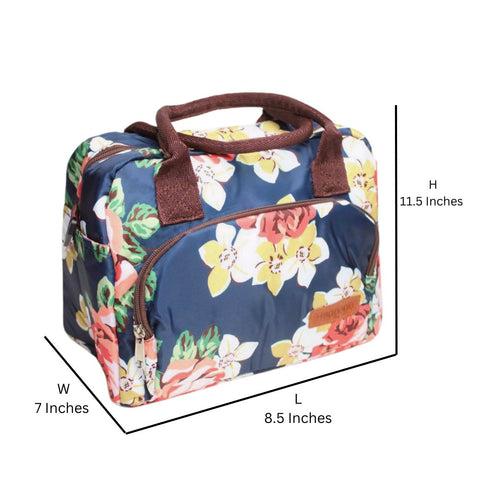 Wonderland Thermal insulated reusable tote lunch bag flower print