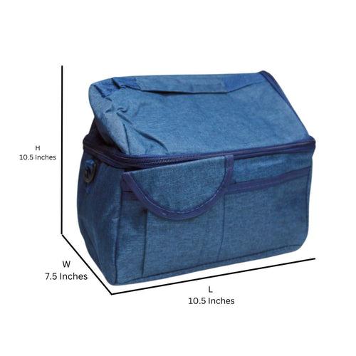 Wonderland Double layer lunch bag,large capacity insulated (Blue)