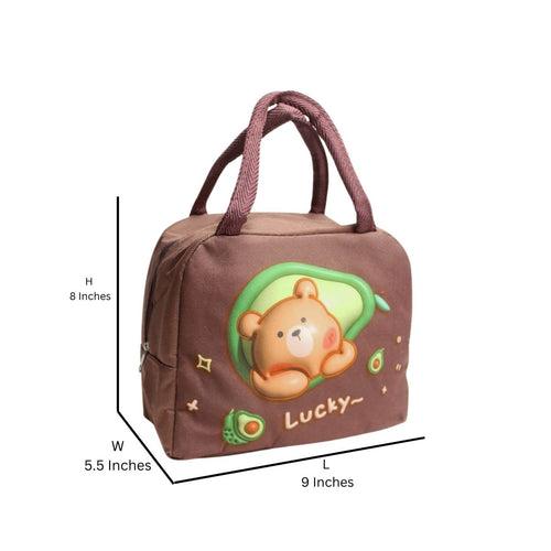 Wonderland Cute 3D cartoon animal insulated lunch bag (Brown) (Cute Rat Print)