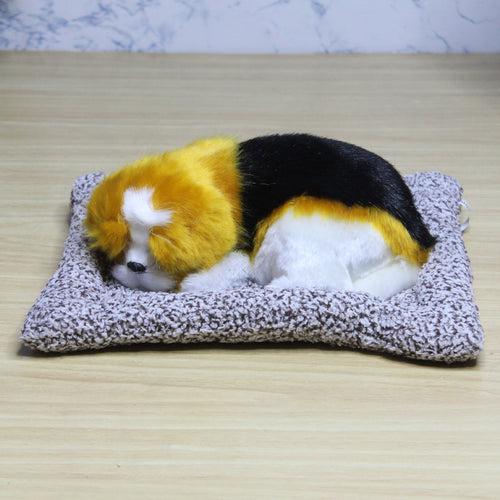 Wonderland Cozy Car Décor: Sleeping Dog on Pad Furnishing Craft| Artificial sleeping dog décor