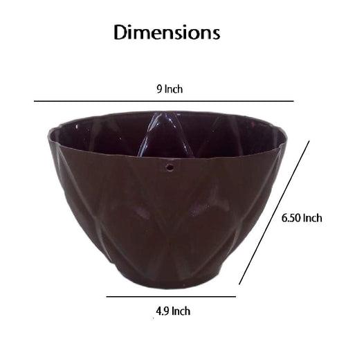 (Set of 2) Hanging Solitaire Pot with Chain and Drain Base for Home Garden, Brown