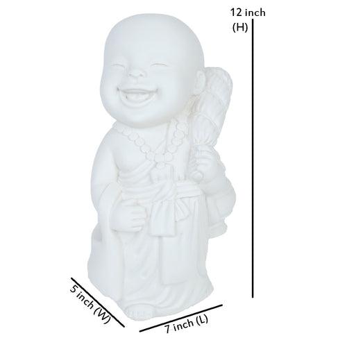 Big Monk Statue for Home and Garden Decoration (White )