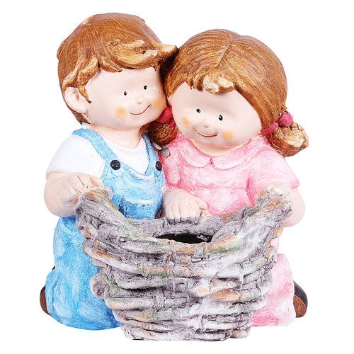 Boy & Girl Pot Planter Garden and Balcony Decoration