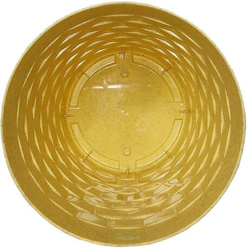 ( Set of 4) 10 inches Brix Plastic Round Garden pots for Outdoor (Beige)