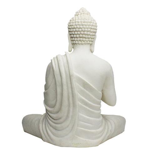 14 inch Buddha Statue for Home and Garden Decoration (White)