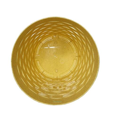 ( Set of 2) 10 inches Brix Plastic Round Garden pots for Outdoor (Beige)