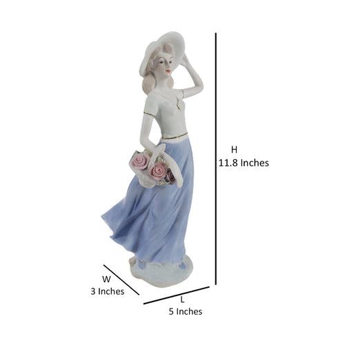 Victoria Lady fine porcelain figurine with flower basket, center piece