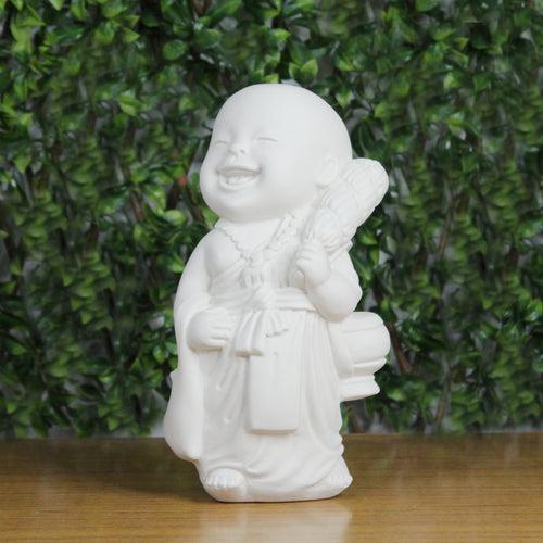 Big Monk Statue for Home and Garden Decoration (White )