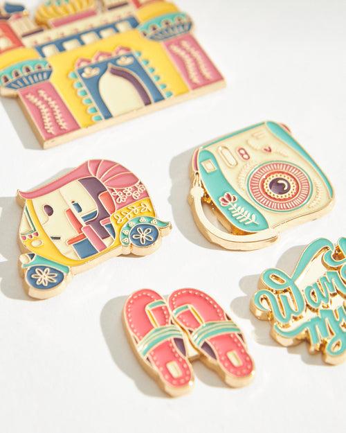 Chumbak Classic Travel India Set Enamel Fridge Magnet - Set of 5