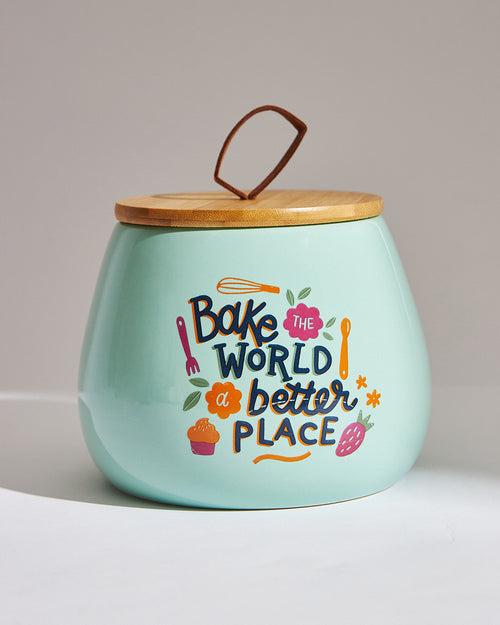 Bake The World Better Place Mint Mason Jar