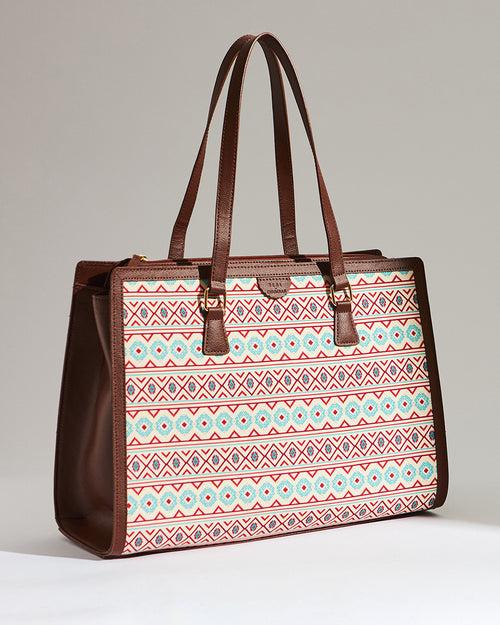 Teal by Chumbak Mercado Aztec Office Tote