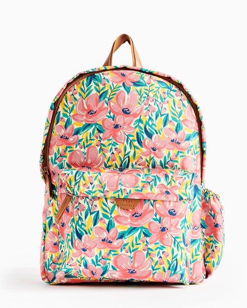 Teal by Chumbak Laptop Backpack | Printed Canvas PU and Polyester Lining