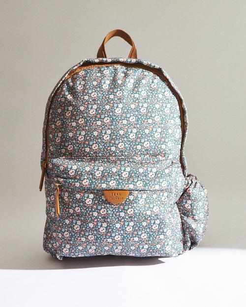 Teal by Chumbak Laptop Backpack | Printed Canvas PU and Polyester Lining