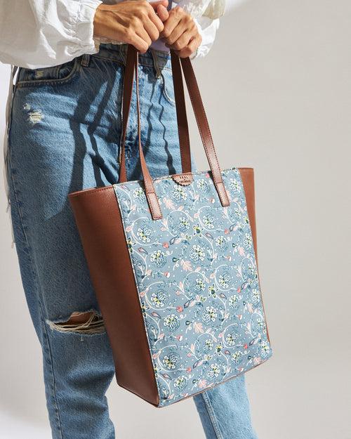 Teal by Chumbak Grey Bloom Shopper Tote