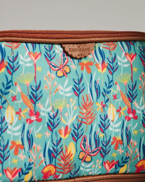 Teal by Chumbak Tokyo Blooms Box Sling Bag