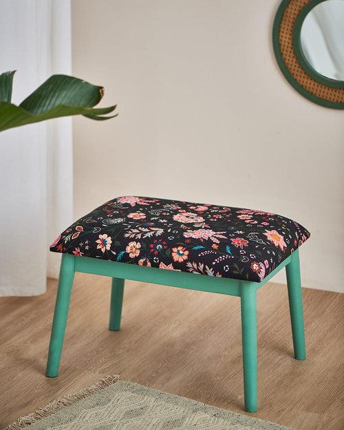 Memsaab Bench Small - Bohemian Palampore, Teal