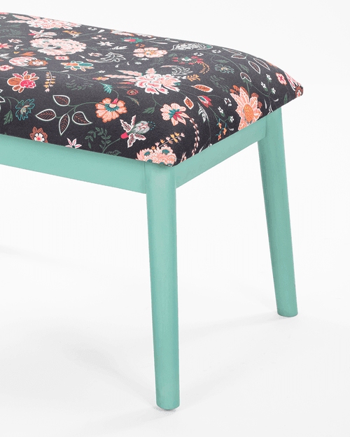 Memsaab Bench Small - Bohemian Palampore, Teal