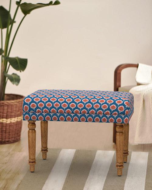 Nawaab Bench Small - Blue Ikkat