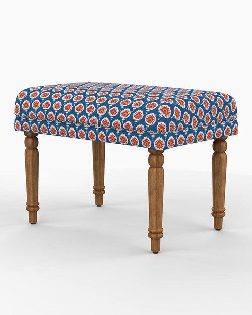 Nawaab Bench Small - Blue Ikkat