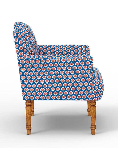 Nawaab Arm Chair - Blue Ikkat