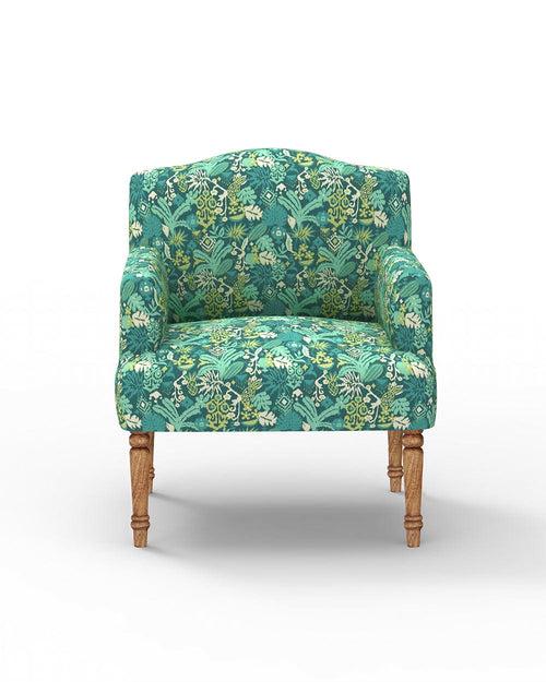 Nawaab Arm Chair - Tropical Ikkat Green