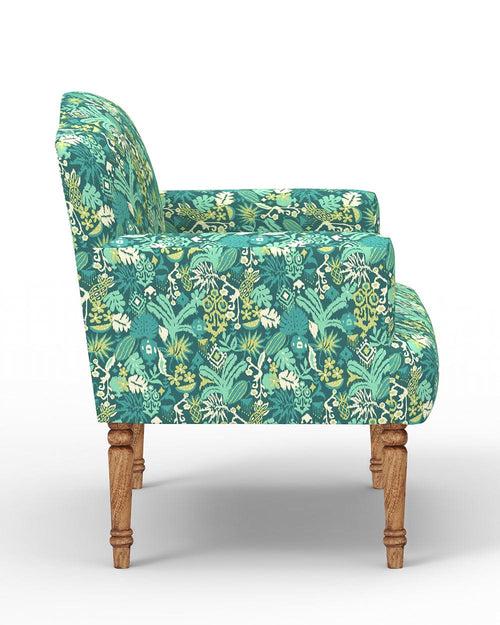 Nawaab Arm Chair - Tropical Ikkat Green