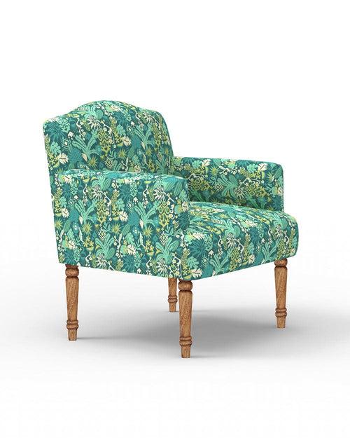 Nawaab Arm Chair - Tropical Ikkat Green