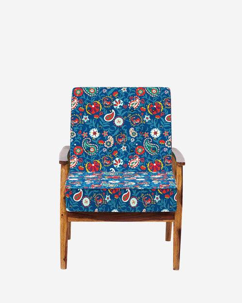 Memsaab Arm Chair - India Paisleys Blue