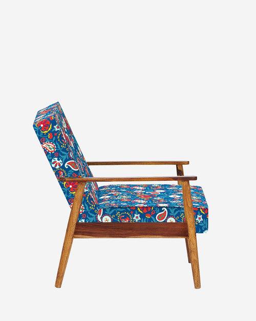 Memsaab Arm Chair - India Paisleys Blue