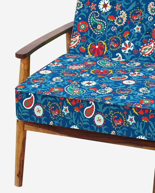 Memsaab Arm Chair - India Paisleys Blue