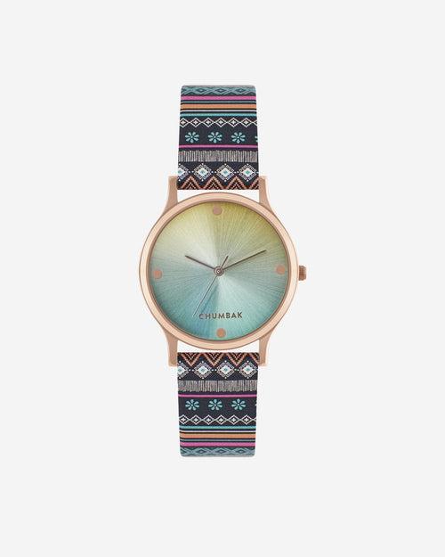 TEAL by Chumbak Ombre Aztec Watch-Black