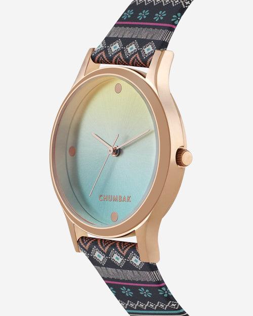 TEAL by Chumbak Ombre Aztec Watch-Black