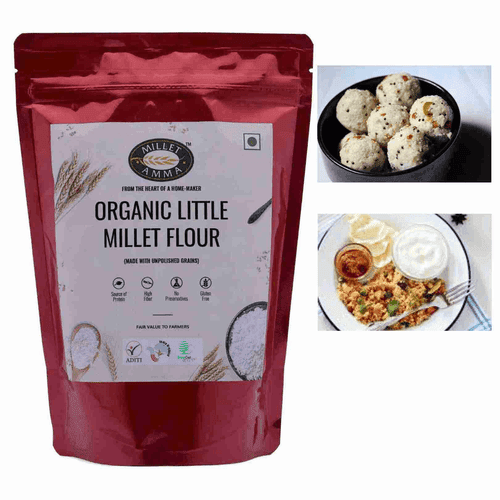 Organic Little Millet Combo Pack of 3 | Little Millet Grain + Little Millet Rava + Little Millet Flour | 500gm Each