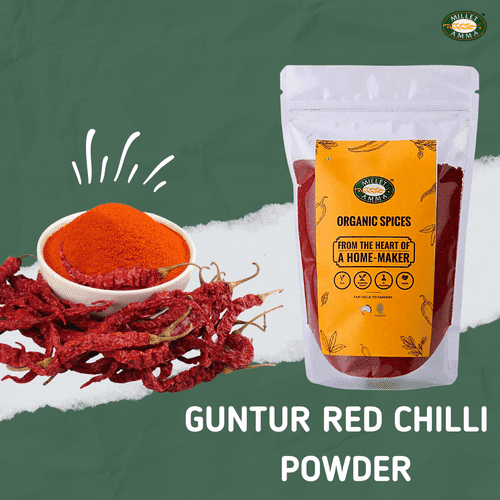 Guntur Red Chilli Whole Organic 100gm