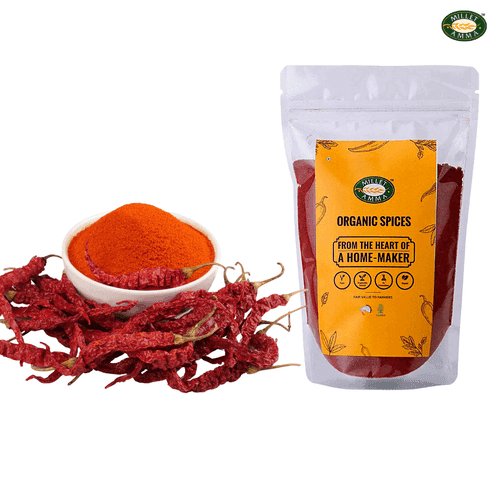 Guntur Red Chilli Whole Organic 100gm