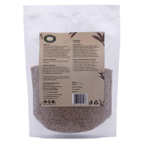 Organic Little Millet Combo Pack of 3 | Little Millet Grain + Little Millet Rava + Little Millet Flour | 500gm Each