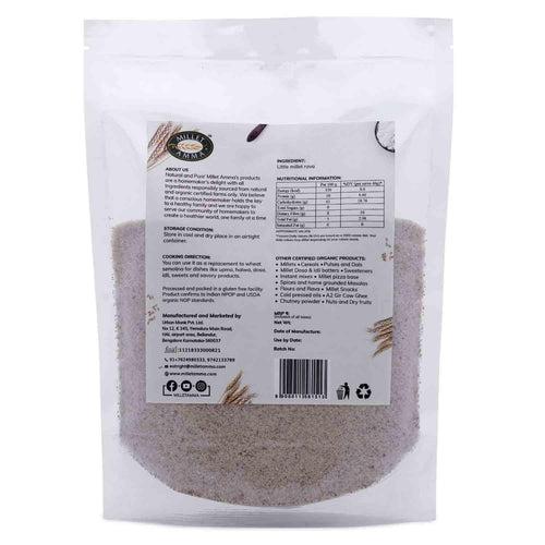 Organic Little Millet Combo Pack of 3 | Little Millet Grain + Little Millet Rava + Little Millet Flour | 500gm Each