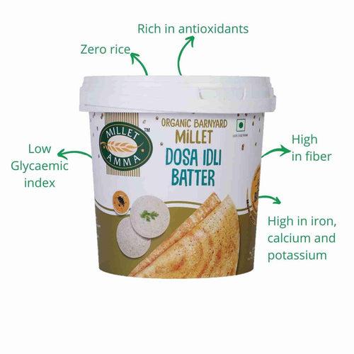 Dosa Idli Batter Combo Pack of 2 | Barnyard Millet Batter + Foxtail Millet Batter | 1kg Each (Delivering only  Banglore)