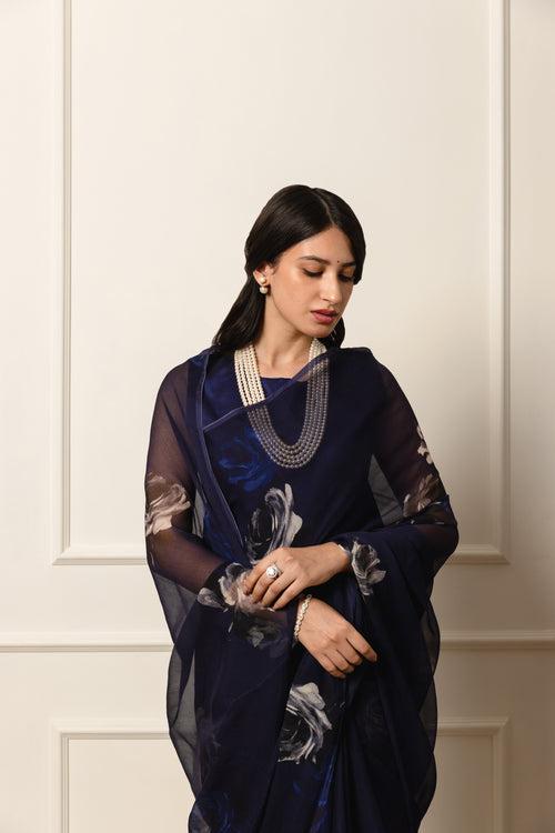 Regime Printed French Chiffon Saree