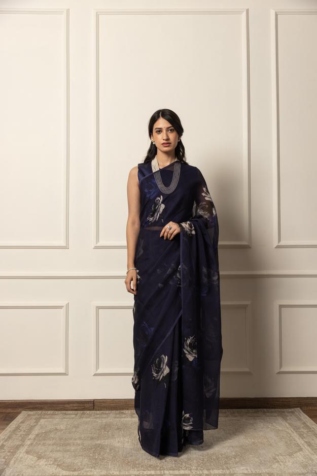 Regime Printed French Chiffon Saree