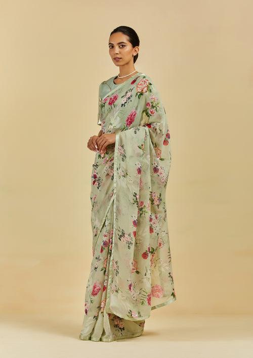 Natalie Printed Highlighted French Chiffon Saree