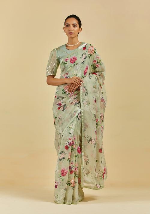 Natalie Printed Highlighted French Chiffon Saree