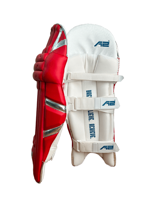 Cricket Batting Pads - Red & Silver