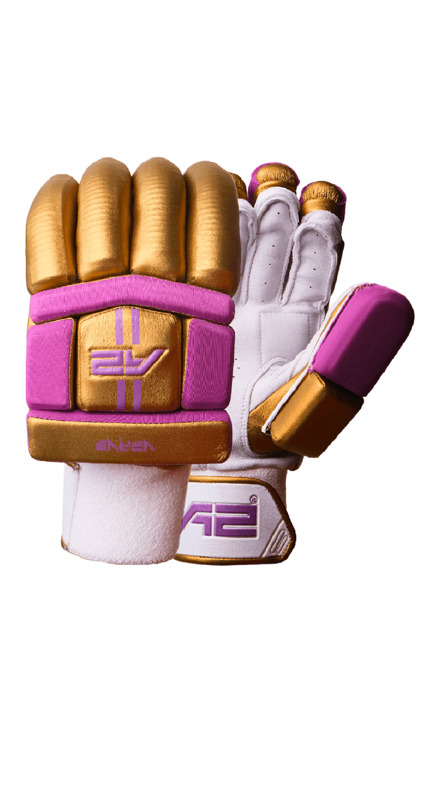 Cricket Batting Gloves - Gold & Purple