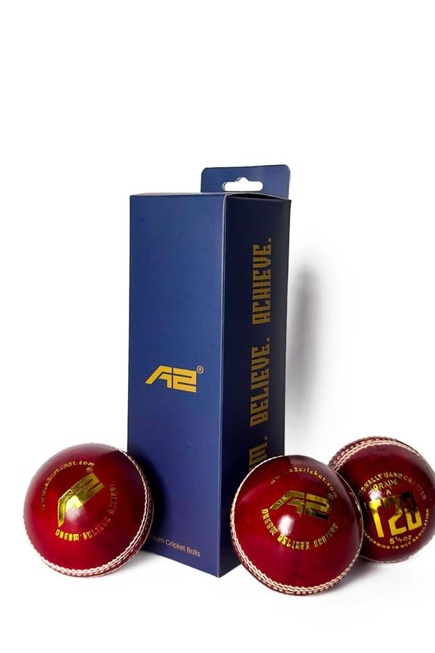 4 Piece Leather Cricket Ball Set - T20 Red | Box of 3