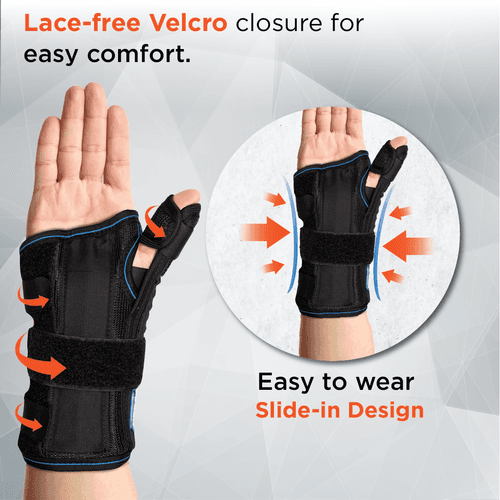 Wrist Brace with Thumb Support | Provides Firm Support to the Thumb | For Skier’s Thumb & Wrist Sprain/Strain | (Black)